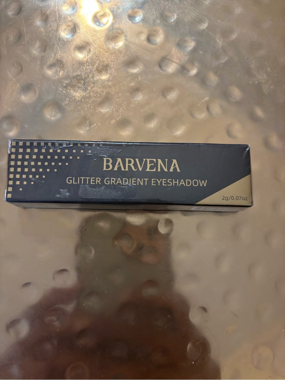 Barvena Glitter Gradient Eyeshadow - Navy Black & Gold Accents